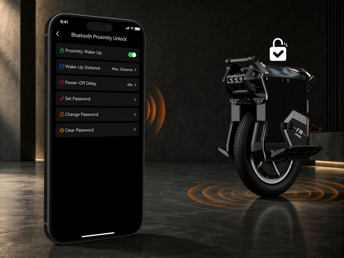 F16 and a smartphone illustrating Bluetooth proximity unlock